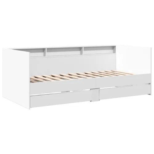 Dnevni krevet s ladicama bez madraca bijeli 90x200 cm - Bijela 90 x 200 cm Cijena