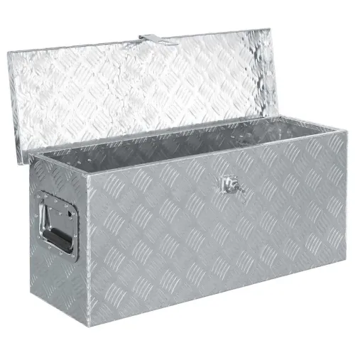 Aluminijska kutija 76,5 x 26,5 x 33 cm srebrna - Srebrno 76.5 x 26.5 x 33 cm Cijena