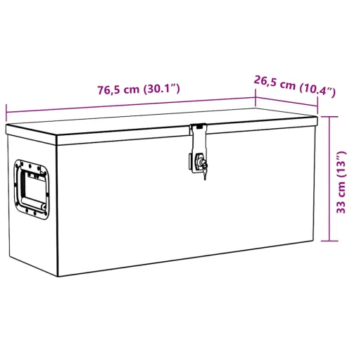 Aluminijska kutija 76,5 x 26,5 x 33 cm srebrna - Srebrno 76.5 x 26.5 x 33 cm Cijena