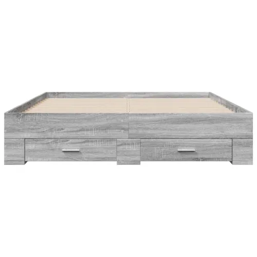 Okvir za krevet s ladicama boja hrasta 160x200 cm drveni - Sivi hrast sonoma 160 x 200 cm Cijena