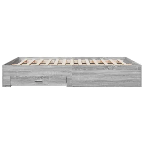 Okvir za krevet s ladicama boja hrasta 160x200 cm drveni - Sivi hrast sonoma 160 x 200 cm Cijena