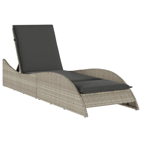 Ležaljka za sunčanje s jastukom 60x205x73 cm poliratan - Svjetlosiva 60 x 205 x 73 cm 1 Cijena