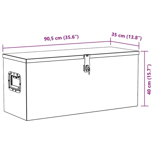 Aluminijska kutija 90,5 x 35 x 40 cm srebrna - Srebrno 90.5 x 35 x 40 cm Cijena