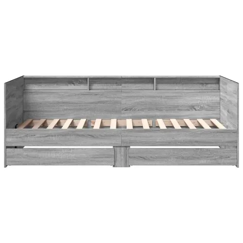 Dnevni krevet s ladicama bez madraca siva boja hrasta 90x200 cm - Sivi hrast sonoma 90 x 200 cm Cijena