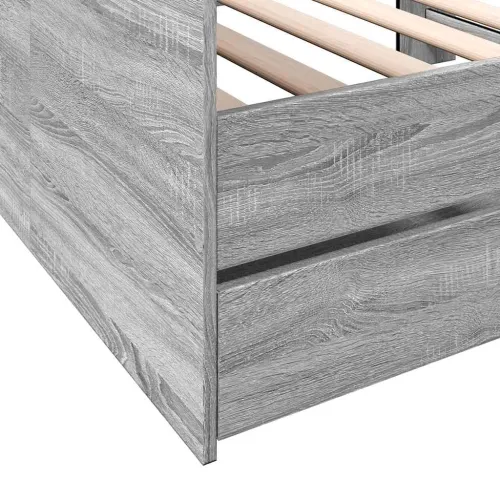 Dnevni krevet s ladicama bez madraca siva boja hrasta 90x200 cm - Sivi hrast sonoma 90 x 200 cm Cijena
