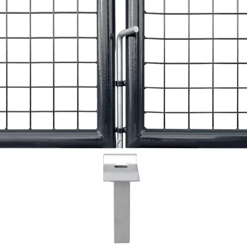 Dvorišna vrata - Vrtna vrata od mrežastog čelika 400x175 cm siva - 400 x 175 cm Cijena