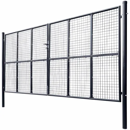 Dvorišna vrata - Vrtna vrata od mrežastog čelika 400x200 cm, siva - 400 x 200 cm Cijena