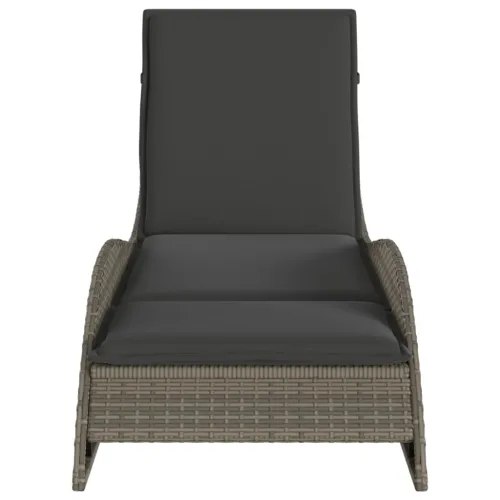 Ležaljka za sunčanje s jastukom siva 60x205x73 cm poliratan - Siva 60 x 205 x 73 cm 1 Cijena