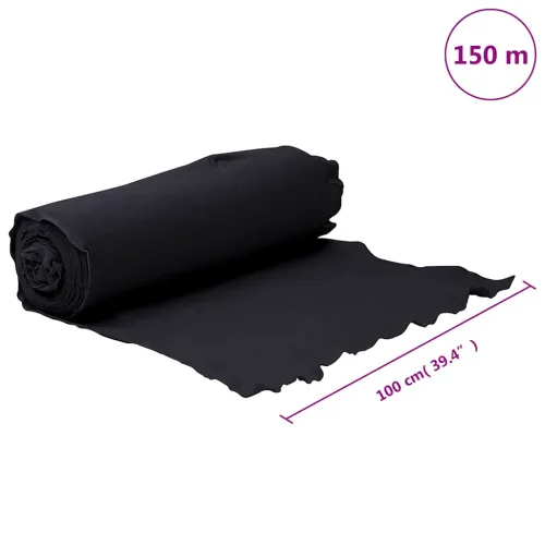 Geotekstilna opna crna 1 x 150 m od poliesterskih vlakana - Crna 150 m (100 gsm) Cijena