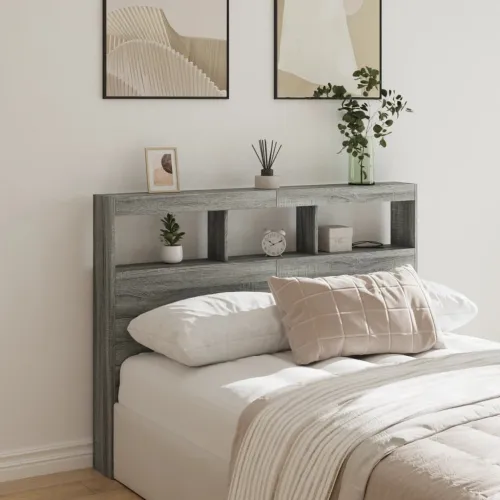 Ormarić za uzglavlje LED sivom sonomom 140x17x102 cm - Sivi hrast sonoma 140 x 17 x 102 cm 1 Cijena