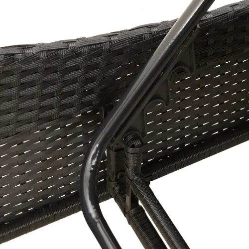 Ležaljka za sunčanje s jastukom crna 60x205x73 cm poliratan - Crna 60 x 205 x 73 cm 1 Cijena