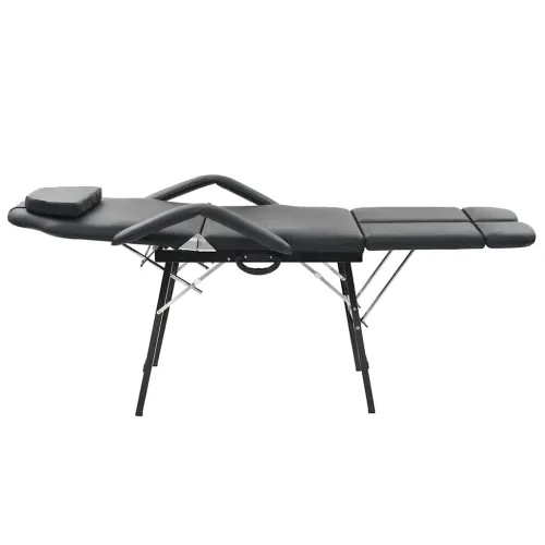 Prenosiva kozmetička stolica od umjetne kože 185 x 78 x 76 cm crna - Crna Cijena