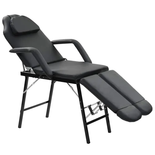 Prenosiva kozmetička stolica od umjetne kože 185 x 78 x 76 cm crna - Crna Cijena