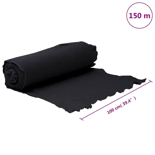 Geotekstilna opna crna 1 x 150 m od poliesterskih vlakana - Crna 150 m (150 gsm) Cijena