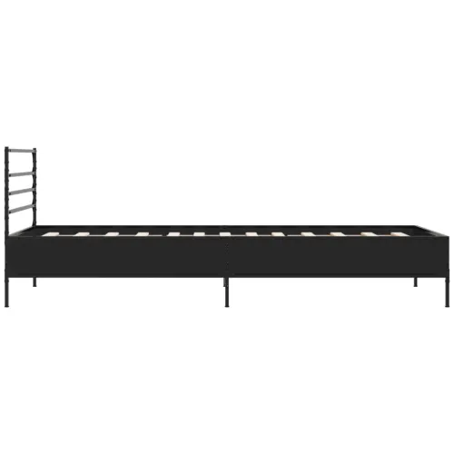 Okvir za krevet crni 90 x 190 cm od konstruirano drvo i metal - Crna 90 x 190 cm Cijena