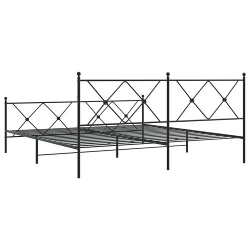 Metalni okvir kreveta uzglavlje i podnožje crni 183x213 cm - Crna 183 x 213 cm s uzglavljem i podnožjem Cijena