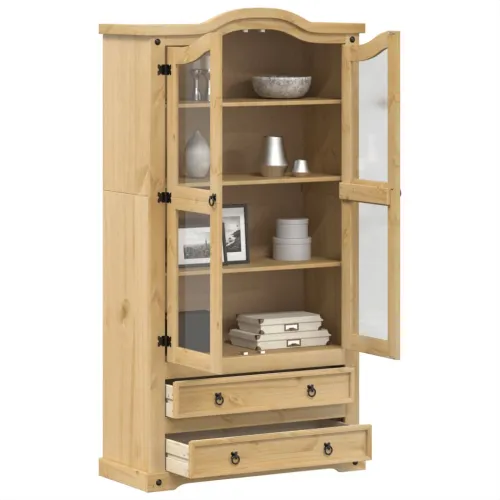 Vitrina sa staklom Corona 99x43x187 cm masivna borovina Cijena