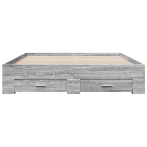 Okvir za krevet s ladicama boja hrasta 140x200 cm drveni - Sivi hrast sonoma 140 x 200 cm Cijena