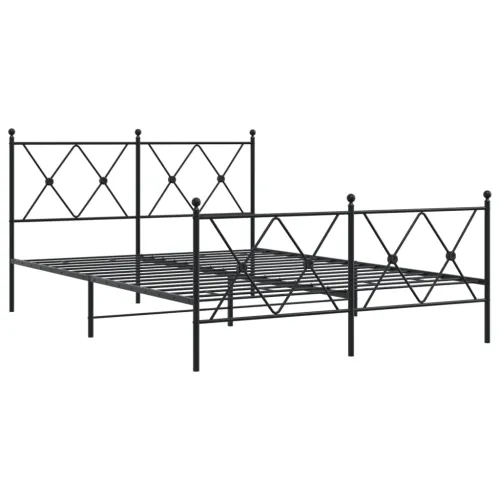 Metalni okvir kreveta uzglavlje i podnožje crni 140x200 cm - Crna 140 x 200 cm s uzglavljem i podnožjem Cijena