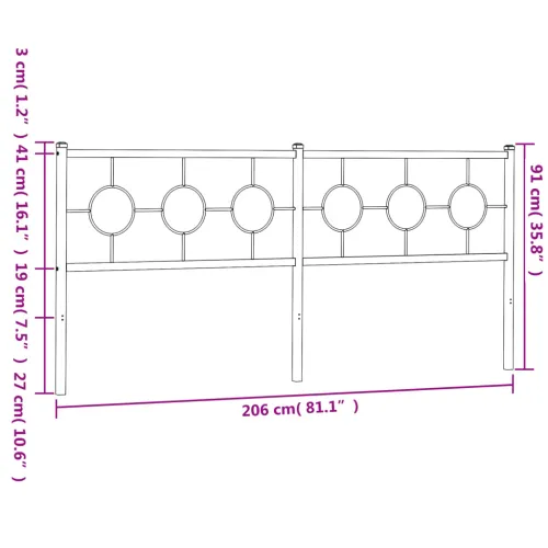 Metalno zamjensko uzglavlje bijelo 200 cm - Bijela 200 cm 1 Cijena