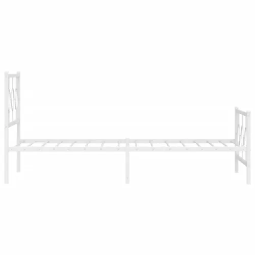 Metalni okvir kreveta uzglavlje i podnožje bijeli 100x200 cm - Bijela 100 x 200 cm s uzglavljem i podnožjem Cijena