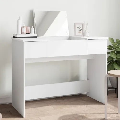 Toaletni stolić s ogledalom bijeli 100x45x76 cm - Bijela 1 Bijela Cijena
