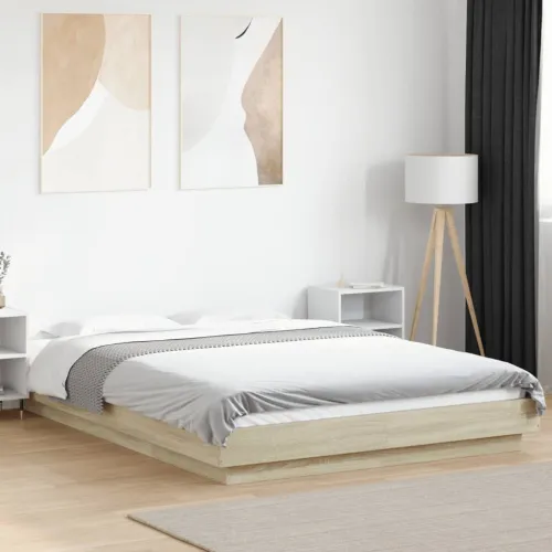Okvir za krevet boja hrasta 135x190 cm od konstruiranog drva - Sonoma hrast 135 x 190 cm Cijena