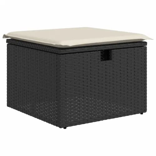 Vrtna garnitura - 7-dijelni set vrtnih sofa od poliratana s jastucima crni - Crna i krem bez spremišta 1 Cijena