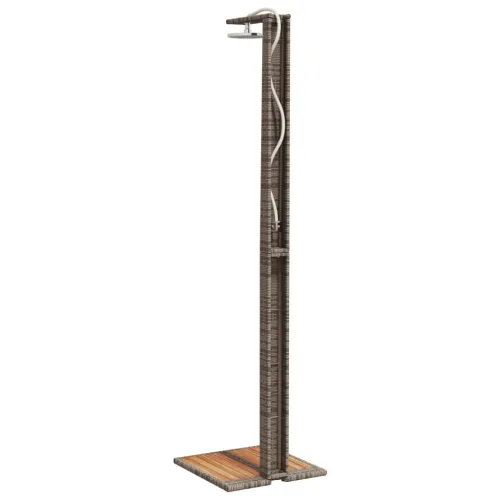 Vanjski tuš sivi 50x55x224 cm od poliratana i bagremovog drva - Siva 1 Cijena