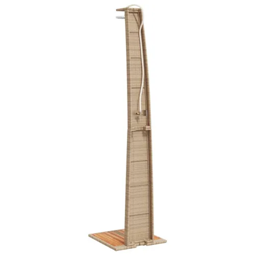 Vanjski tuš bež 55x60x224 cm od poliratana i bagremovog drva - Bež 1 Cijena