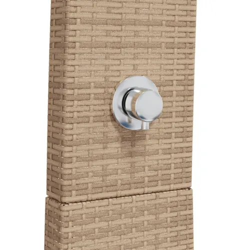 Vanjski tuš bež 55x60x224 cm od poliratana i bagremovog drva - Bež 1 Cijena