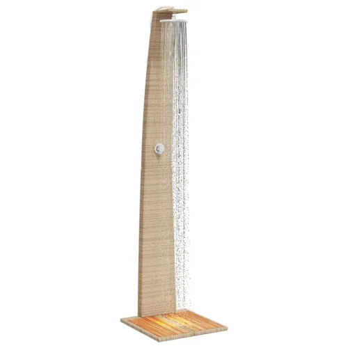 Vanjski tuš bež 55x60x224 cm od poliratana i bagremovog drva - Bež 1 Cijena