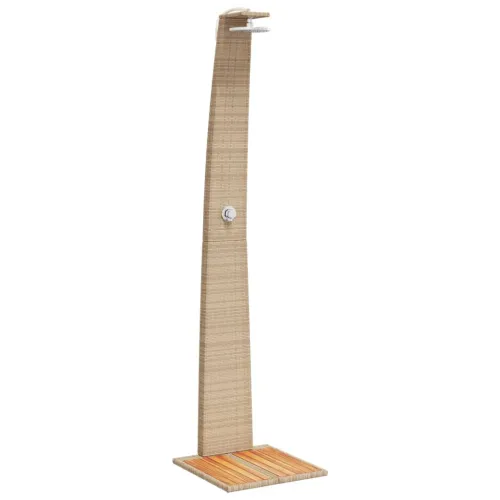 Vanjski tuš bež 55x60x224 cm od poliratana i bagremovog drva - Bež 1 Cijena