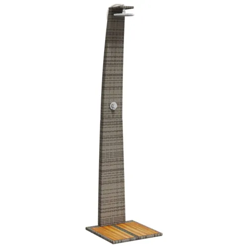 Vanjski tuš sivi 55x60x224 cm od poliratana i bagremovog drva - Siva 1 Cijena