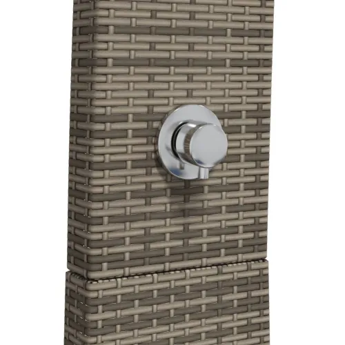 Vanjski tuš sivi 55x60x224 cm od poliratana i bagremovog drva - Siva 1 Cijena