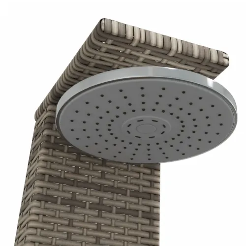 Vanjski tuš sivi 55x60x224 cm od poliratana i bagremovog drva - Siva 1 Cijena