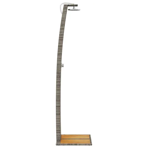 Vanjski tuš sivi 55x60x224 cm od poliratana i bagremovog drva - Siva 1 Cijena