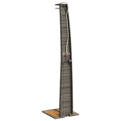 Vanjski tuš sivi 55x60x224 cm od poliratana i bagremovog drva - Siva 1 Cijena