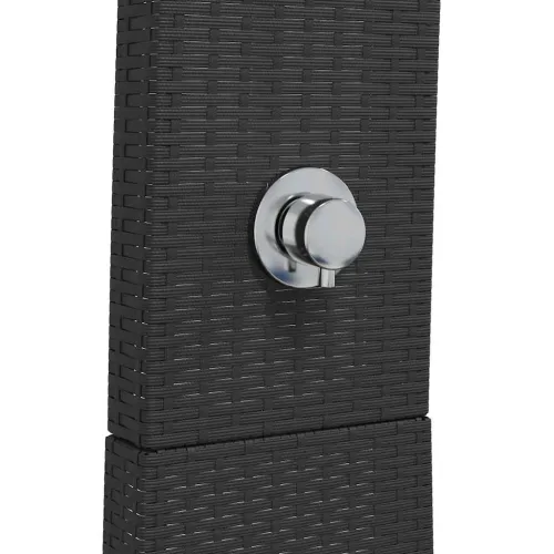 Vanjski tuš crni 55x60x224 cm od poliratana i bagremovog drva - Crna 1 Cijena