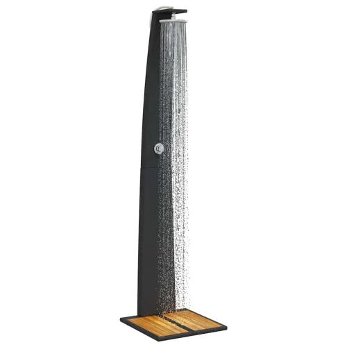 Vanjski tuš crni 55x60x224 cm od poliratana i bagremovog drva - Crna 1 Cijena