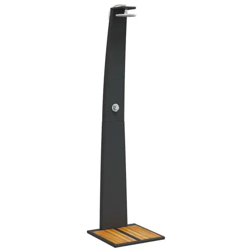 Vanjski tuš crni 55x60x224 cm od poliratana i bagremovog drva - Crna 1 Cijena