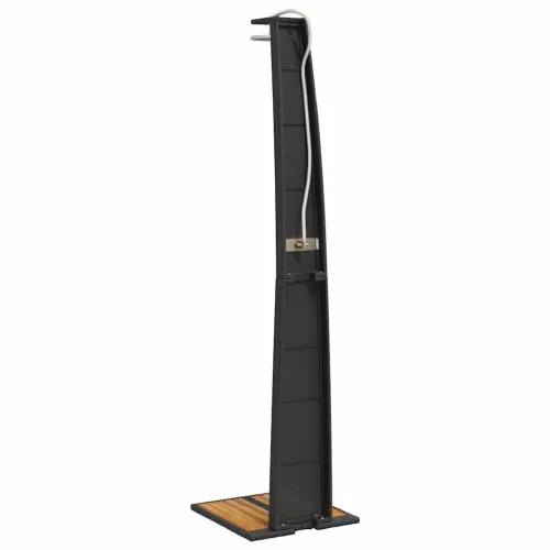 Vanjski tuš crni 55x60x224 cm od poliratana i bagremovog drva - Crna 1 Cijena