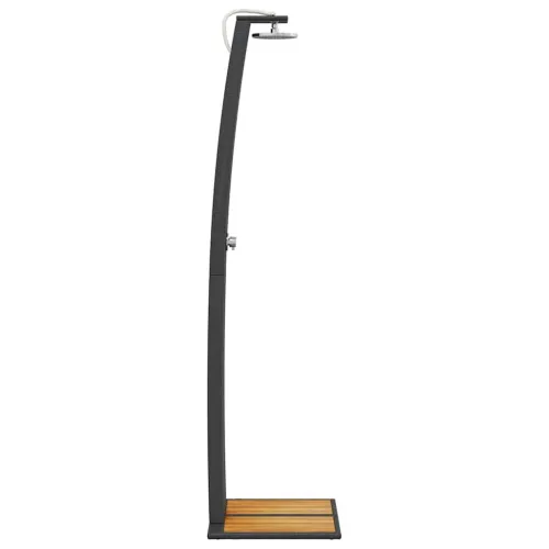 Vanjski tuš crni 55x60x224 cm od poliratana i bagremovog drva - Crna 1 Cijena
