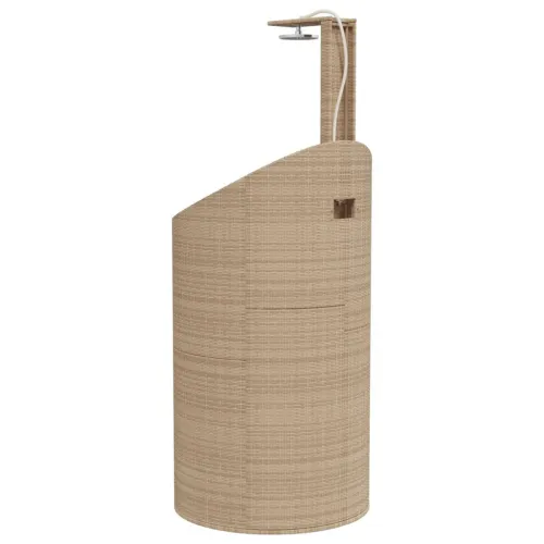 Vanjski tuš sivi 100x100x241,5 cm poliratana i bagremovog drva - Bež 1 Cijena