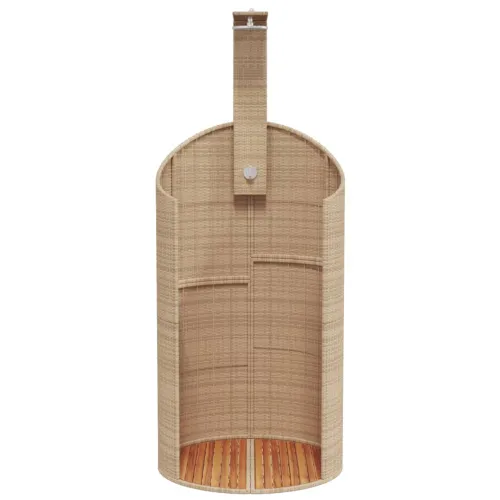 Vanjski tuš sivi 100x100x241,5 cm poliratana i bagremovog drva - Bež 1 Cijena