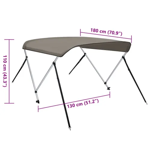 Tenda bimini s 2 luka siva 180x130x110 cm - Siva 180 x 130 x 110 cm Cijena