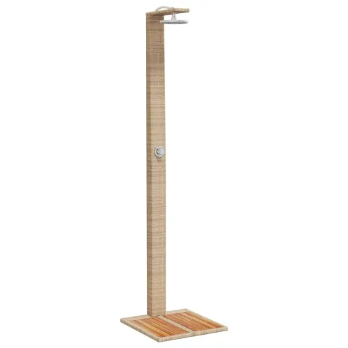 Vanjski tuš sivi 50x55x224 cm od poliratana i bagremovog drva - Bež 1 Cijena