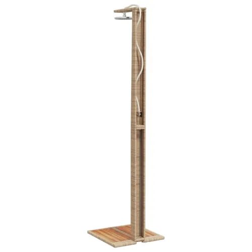 Vanjski tuš sivi 50x55x224 cm od poliratana i bagremovog drva - Bež 1 Cijena