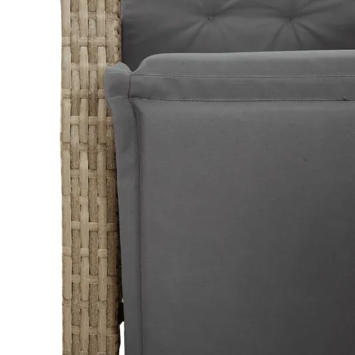 Vrtna garnitura - 5-dijelni vrtni blagovaonski set od poliratana s jastucima bež - 80 x 80 x 74 cm 4 Sa naslonom za noge Cijena
