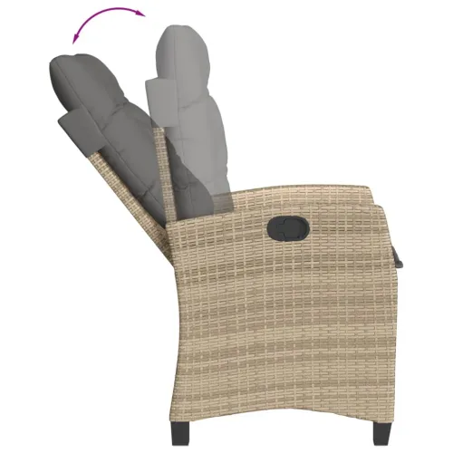 Vrtna garnitura - 5-dijelni vrtni blagovaonski set od poliratana s jastucima bež - 80 x 80 x 74 cm 4 Sa naslonom za noge Cijena